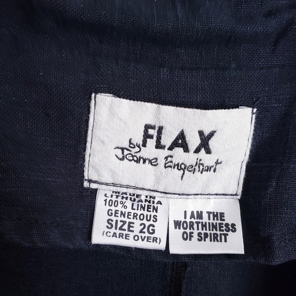 Flax Black Buttondown Oversized Linen Overcoat Jacket - Picture 5 of 6